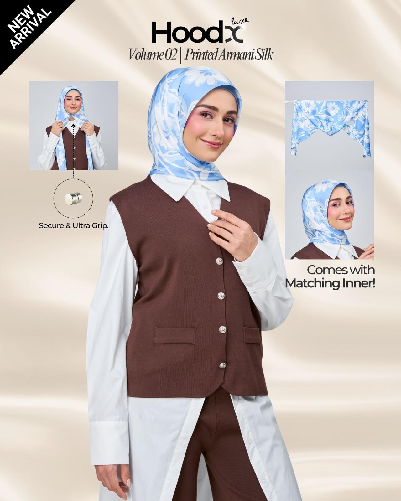 [★New] HoodX Luxe Printed Set in Celeste