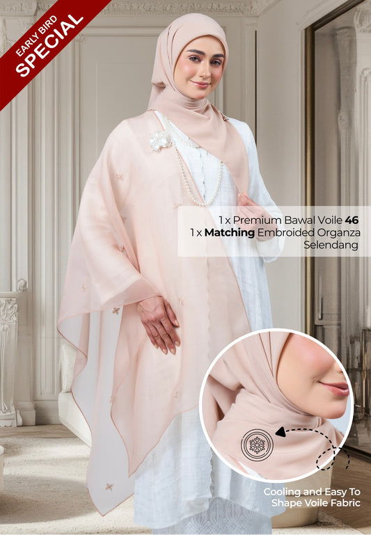 2IN1 Rhea Raya Set in Kemboja [Nude Rose]