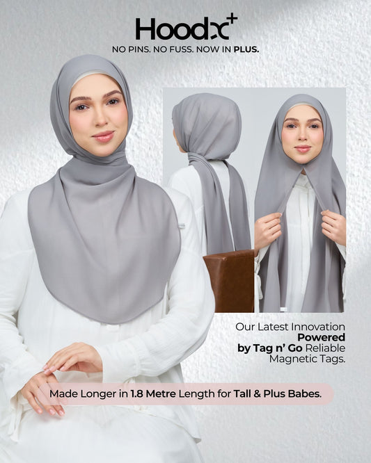 [★New] HoodX Curve [Pearl Chiffon] in Deep Grey