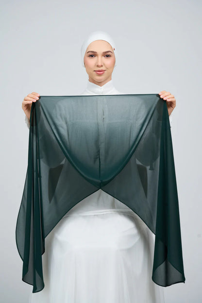 [★New] HoodX Curve [Pearl Chiffon] in Deep Emerald