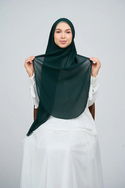 [★New] HoodX Curve [Pearl Chiffon] in Deep Emerald