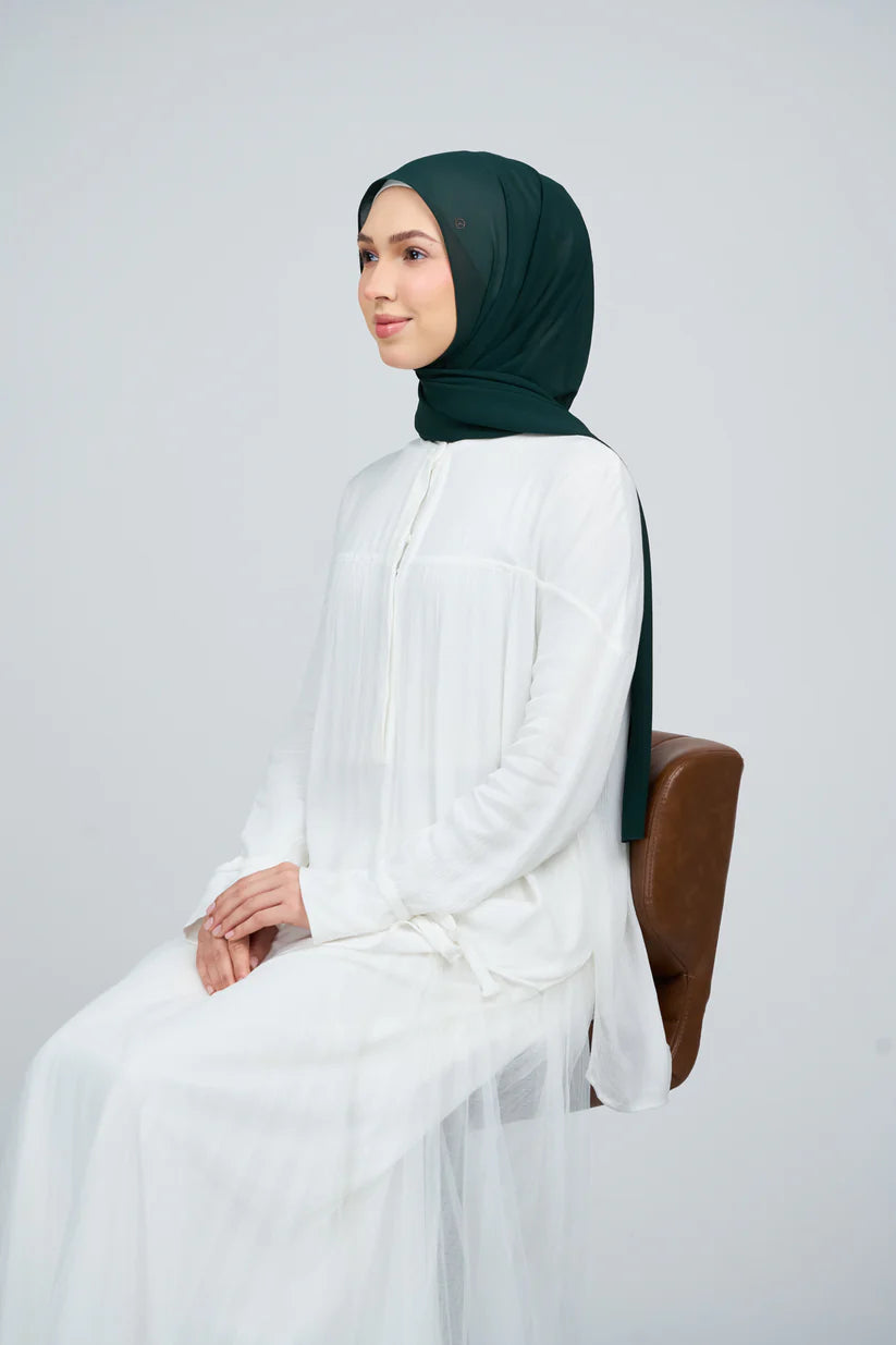 [★New] HoodX Curve [Pearl Chiffon] in Deep Emerald
