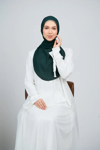 [★New] HoodX Curve [Pearl Chiffon] in Deep Emerald