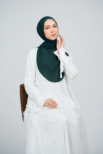 [★New] HoodX Curve [Pearl Chiffon] in Deep Emerald
