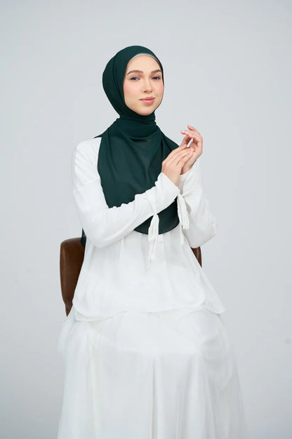 [★New] HoodX Curve [Pearl Chiffon] in Deep Emerald