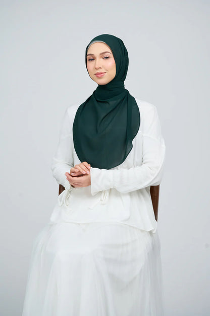 [★New] HoodX Curve [Pearl Chiffon] in Deep Emerald