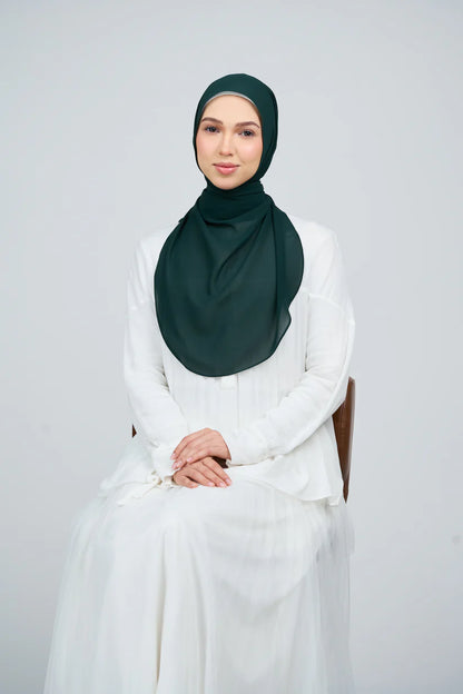 [★New] HoodX Curve [Pearl Chiffon] in Deep Emerald