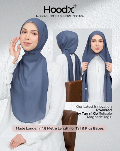 [★New] HoodX Curve [Pearl Chiffon] in Denim Blue