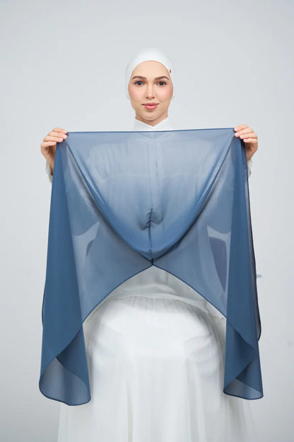 [★New] HoodX Curve [Pearl Chiffon] in Denim Blue