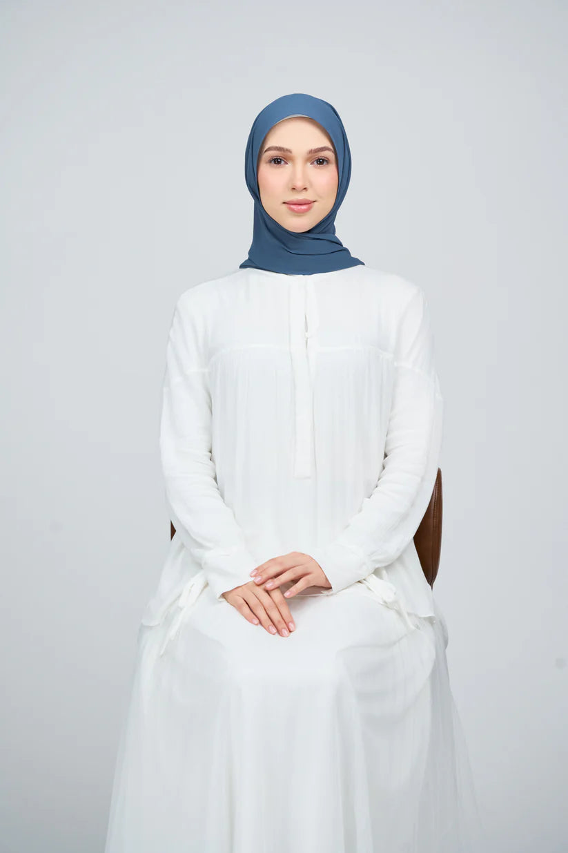 [★New] HoodX Curve [Pearl Chiffon] in Denim Blue