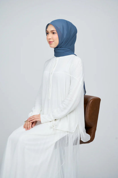 [★New] HoodX Curve [Pearl Chiffon] in Denim Blue