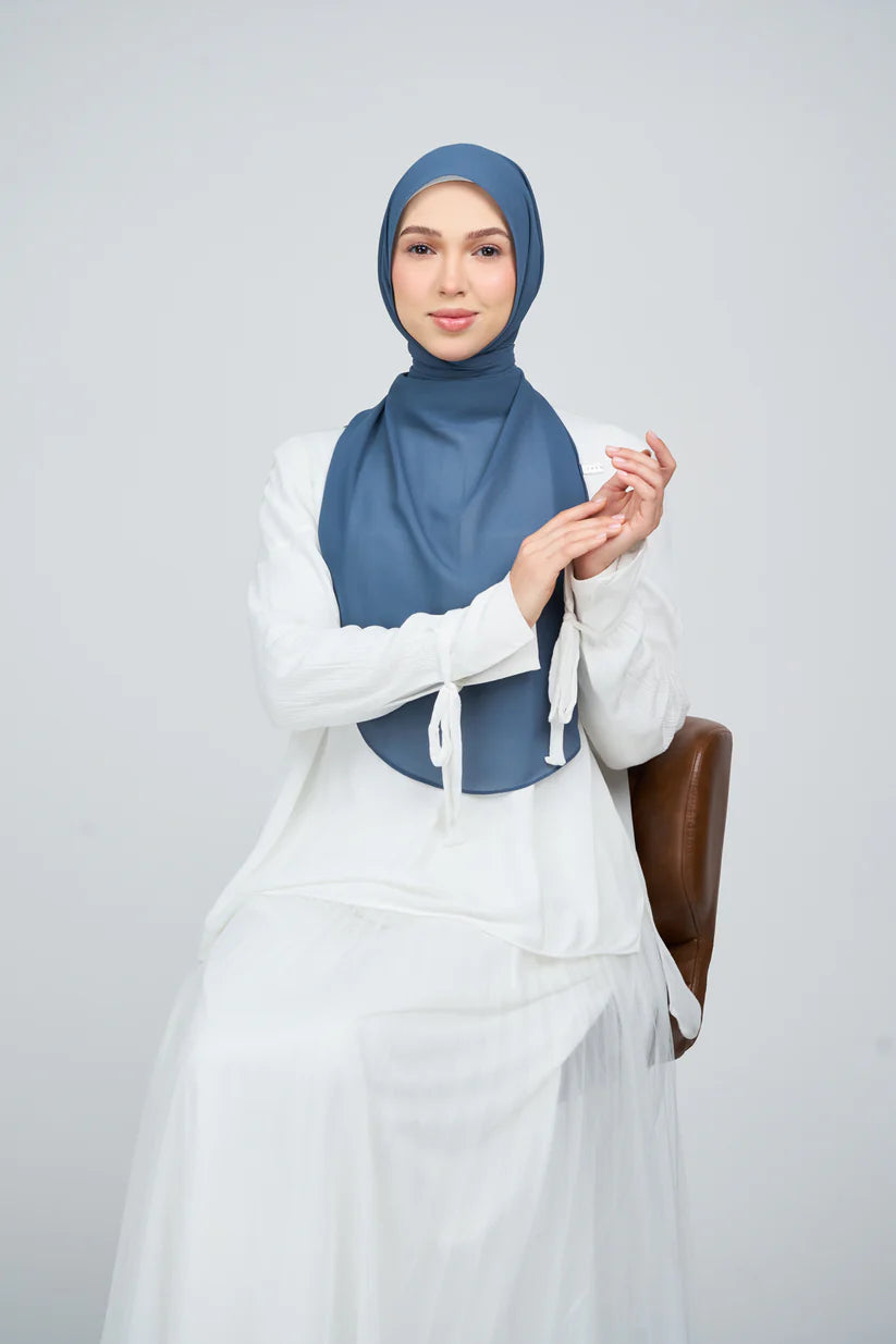 [★New] HoodX Curve [Pearl Chiffon] in Denim Blue