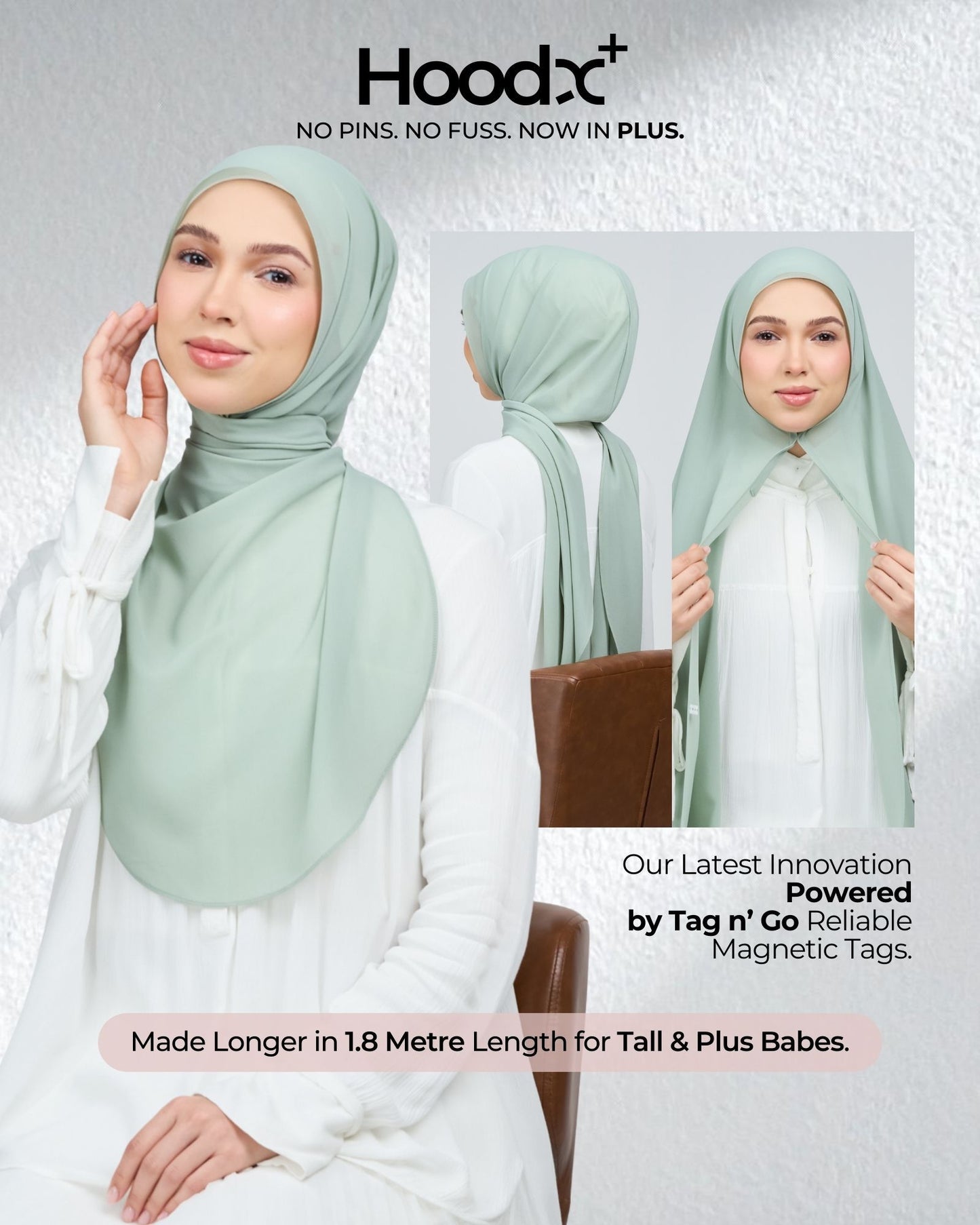 [★New] HoodX Curve [Pearl Chiffon] in Dusty Green