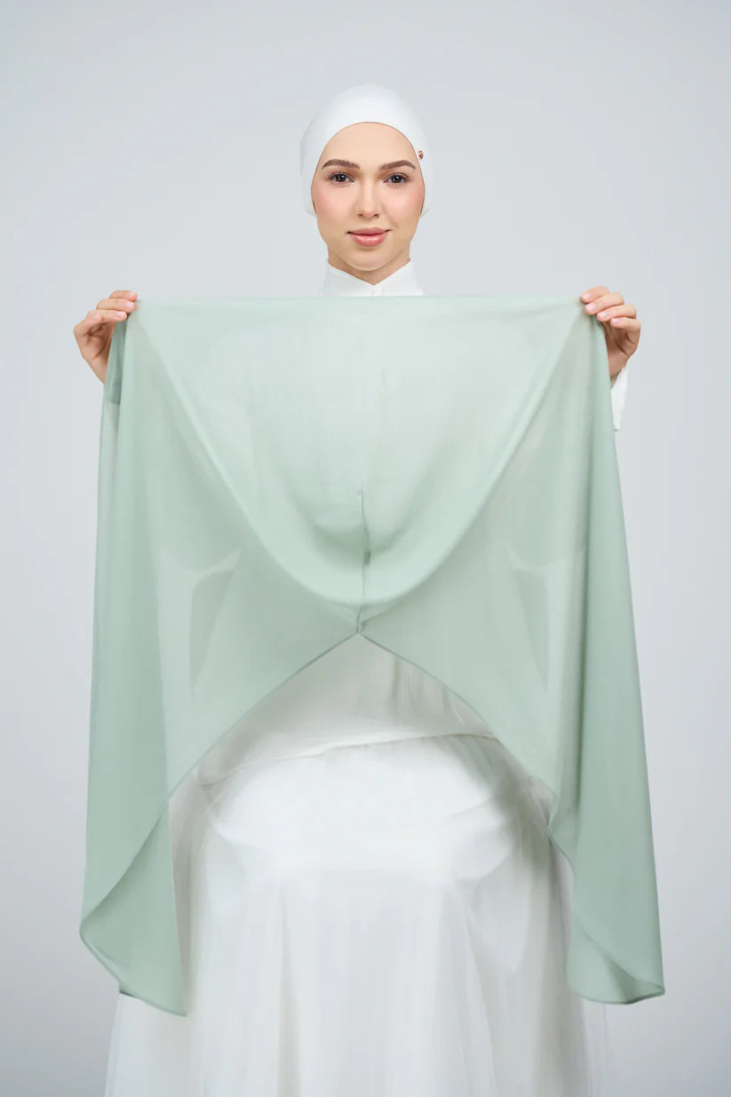 [★New] HoodX Curve [Pearl Chiffon] in Dusty Green