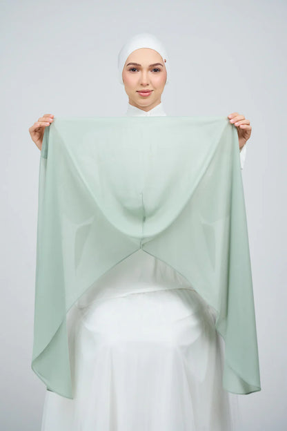 [★New] HoodX Curve [Pearl Chiffon] in Dusty Green