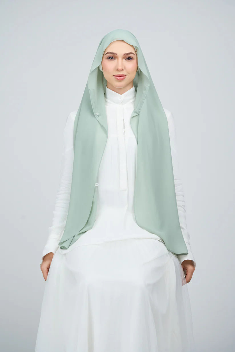 [★New] HoodX Curve [Pearl Chiffon] in Dusty Green