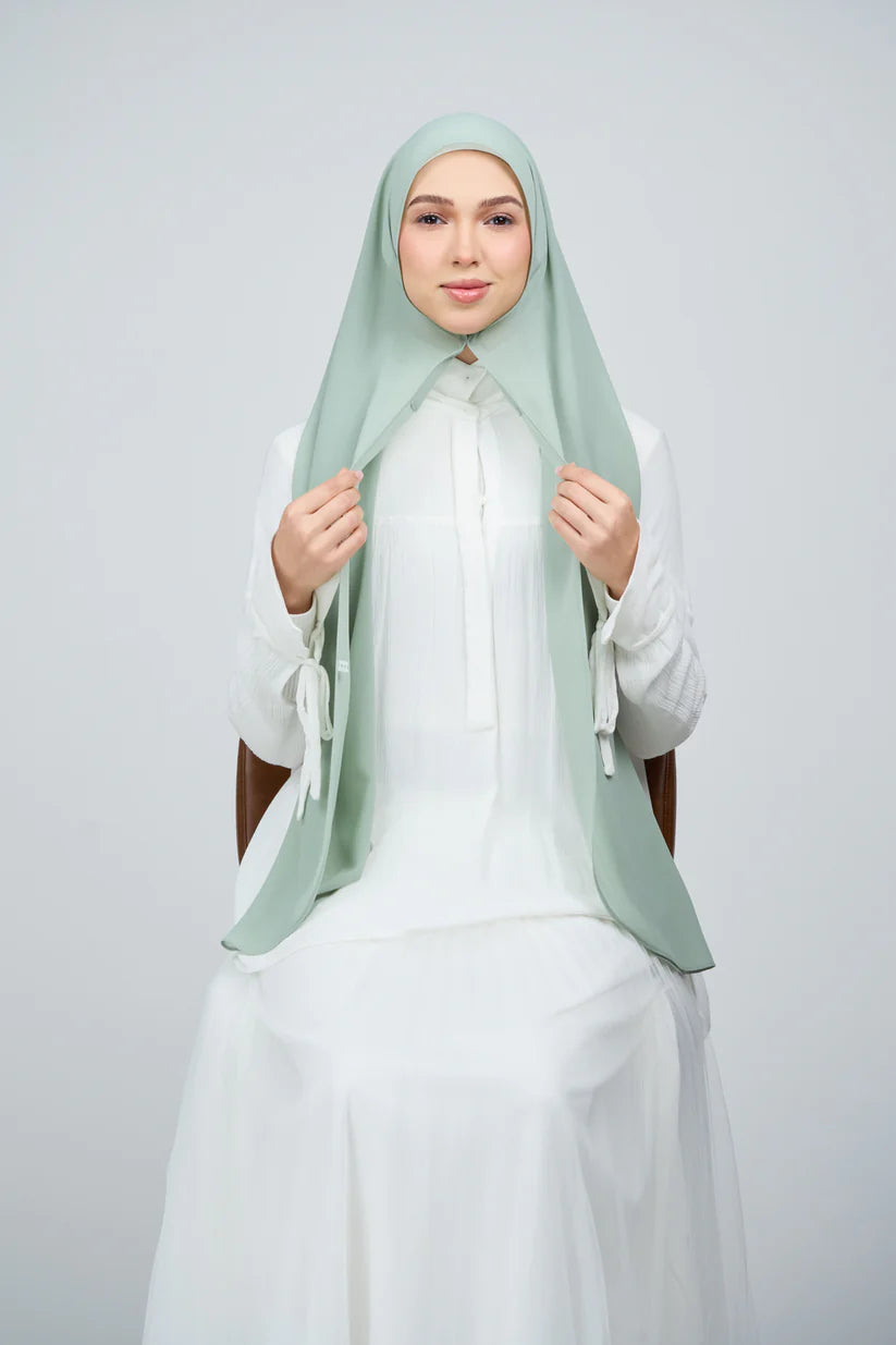 [★New] HoodX Curve [Pearl Chiffon] in Dusty Green