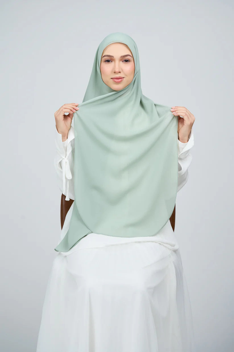 [★New] HoodX Curve [Pearl Chiffon] in Dusty Green