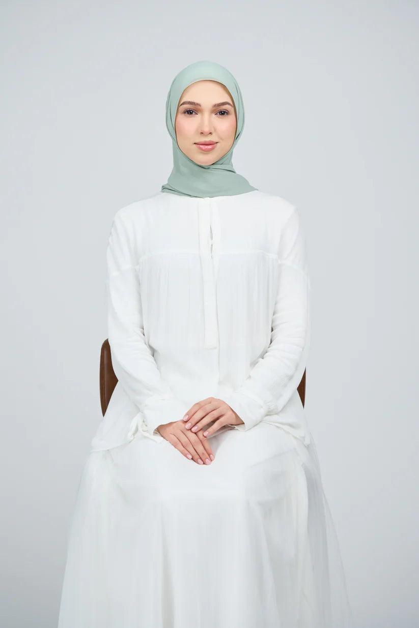 [★New] HoodX Curve [Pearl Chiffon] in Dusty Green
