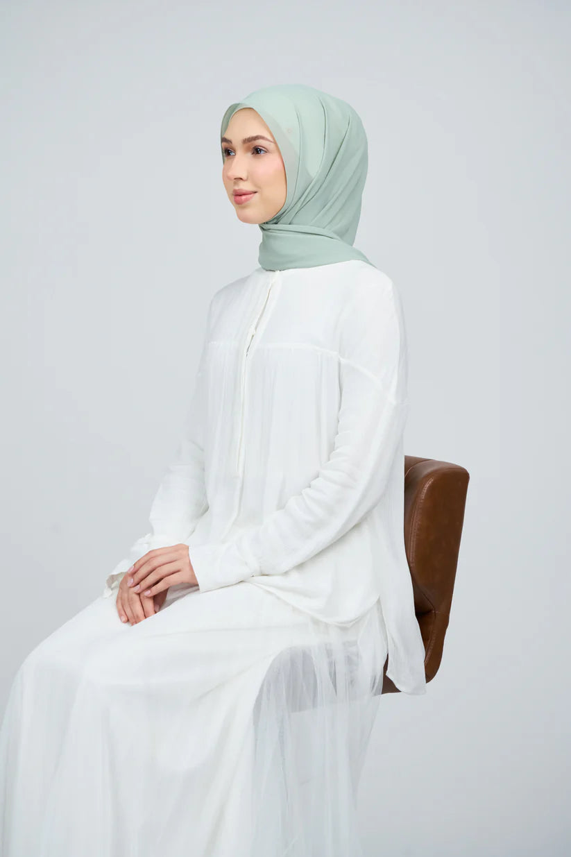 [★New] HoodX Curve [Pearl Chiffon] in Dusty Green