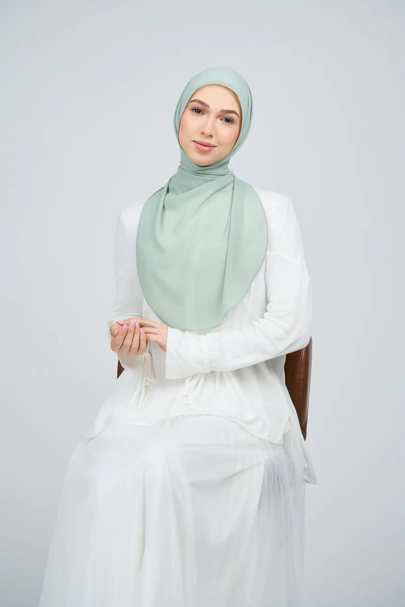 [★New] HoodX Curve [Pearl Chiffon] in Dusty Green