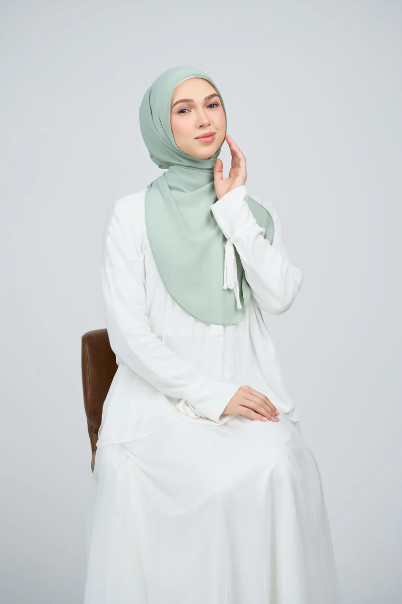[★New] HoodX Curve [Pearl Chiffon] in Dusty Green