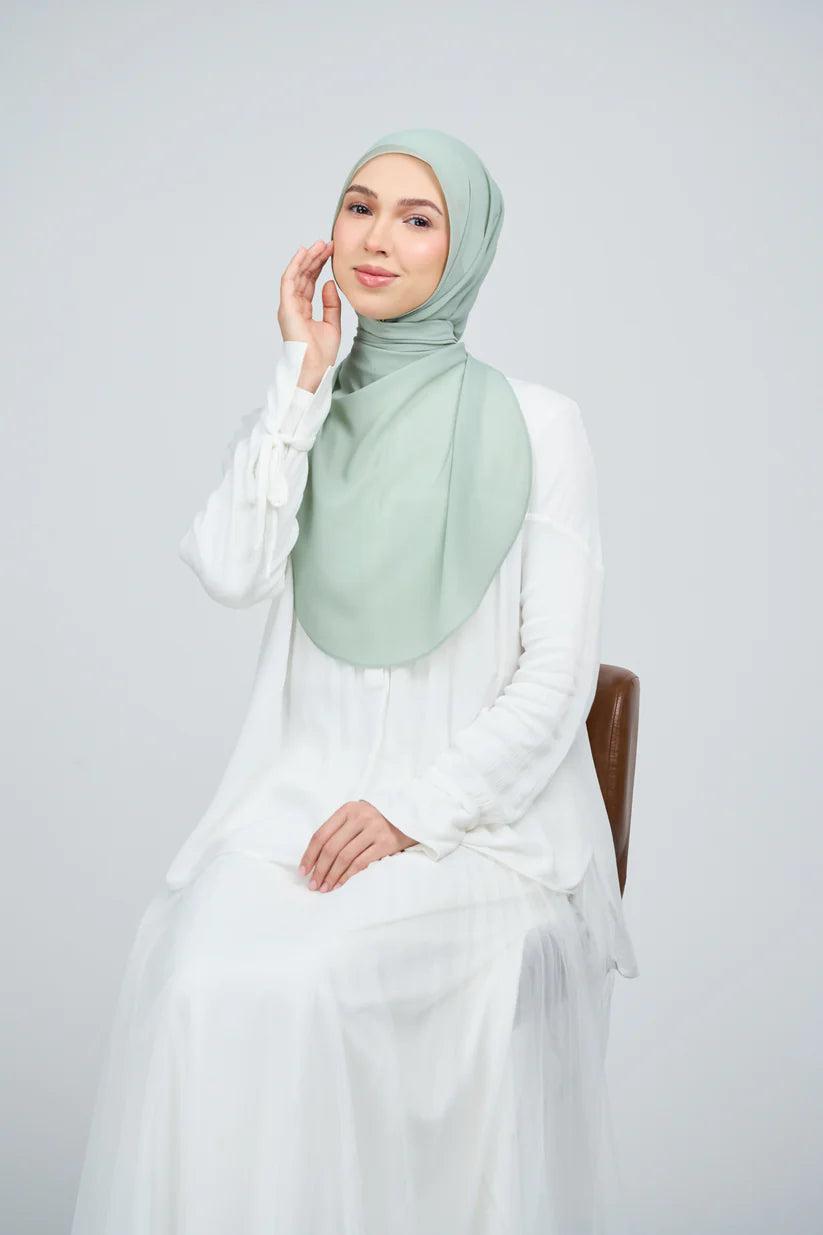 [★New] HoodX Curve [Pearl Chiffon] in Dusty Green