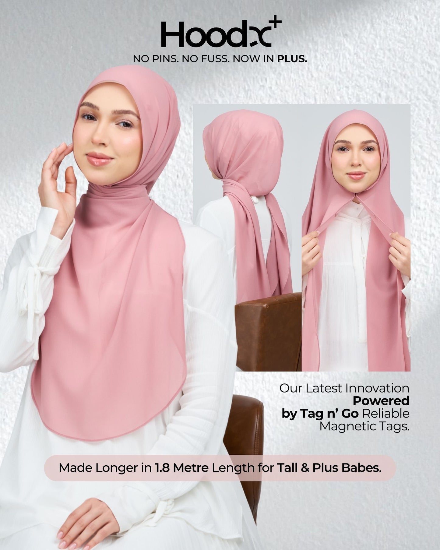 [★New] HoodX Curve [Pearl Chiffon] in Dusty Pink