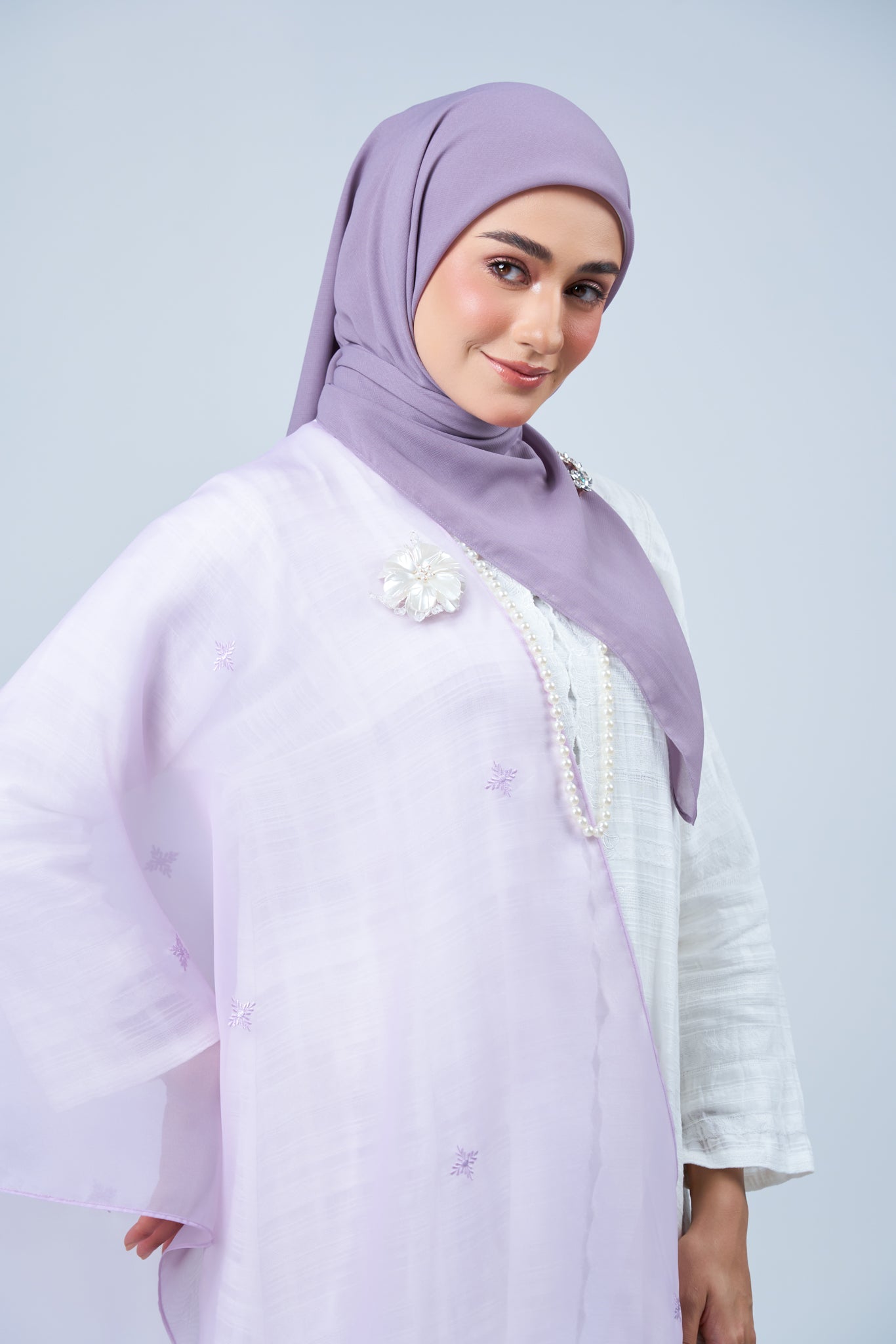 2IN1 Rhea Raya Set in Melur [Heather Purple]