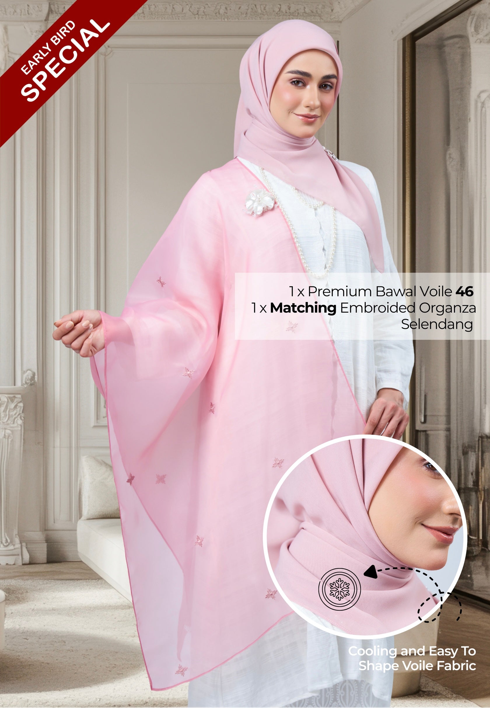 2IN1 Rhea Raya Set in Seroja [Dusty Pink] – Hyraa SG