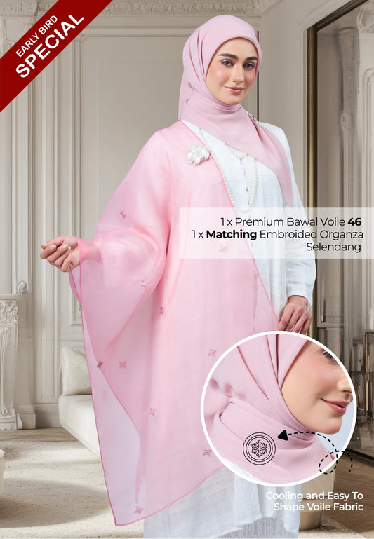 2IN1 Rhea Raya Set in Seroja [Dusty Pink]