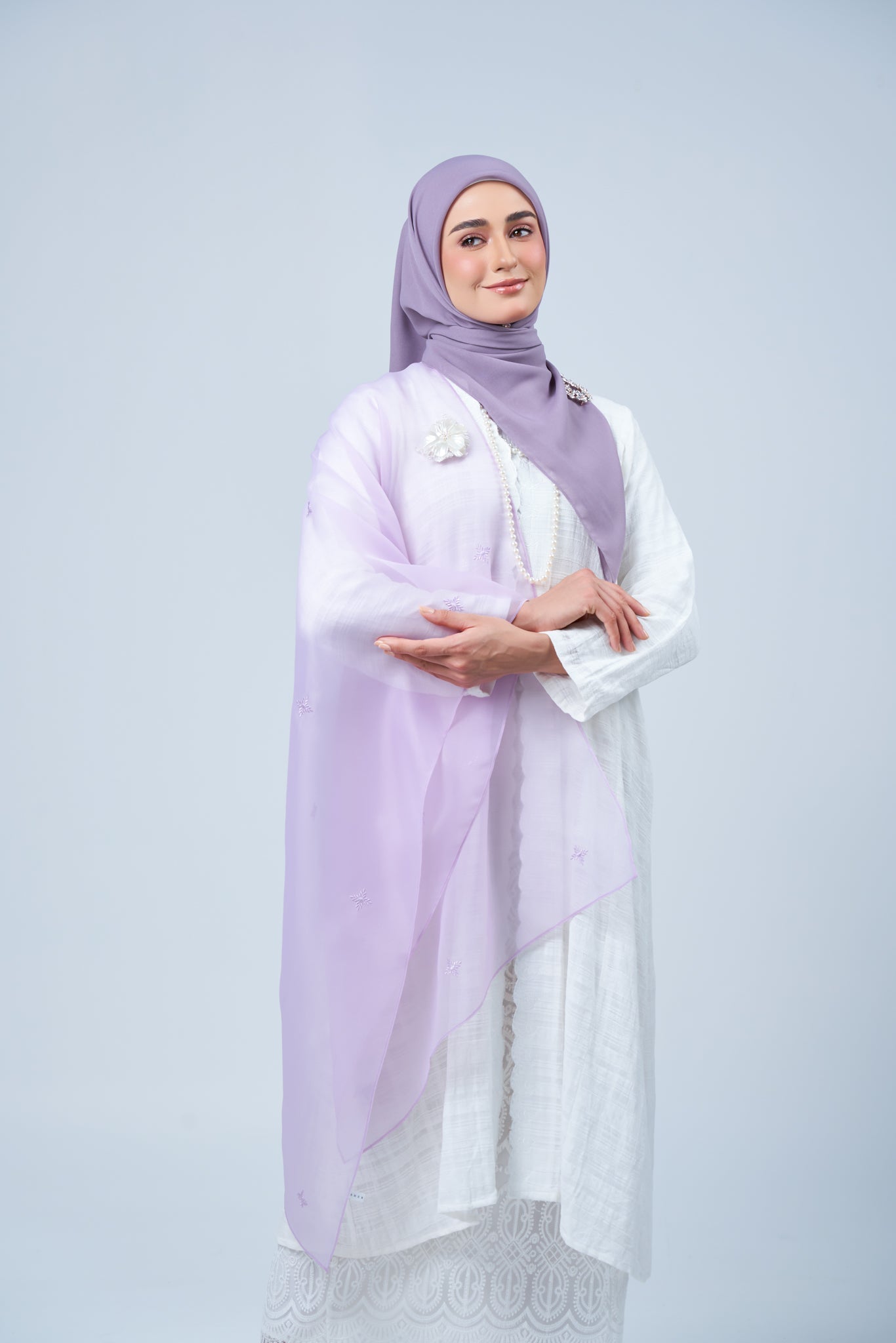 2IN1 Rhea Raya Set in Melur [Heather Purple]
