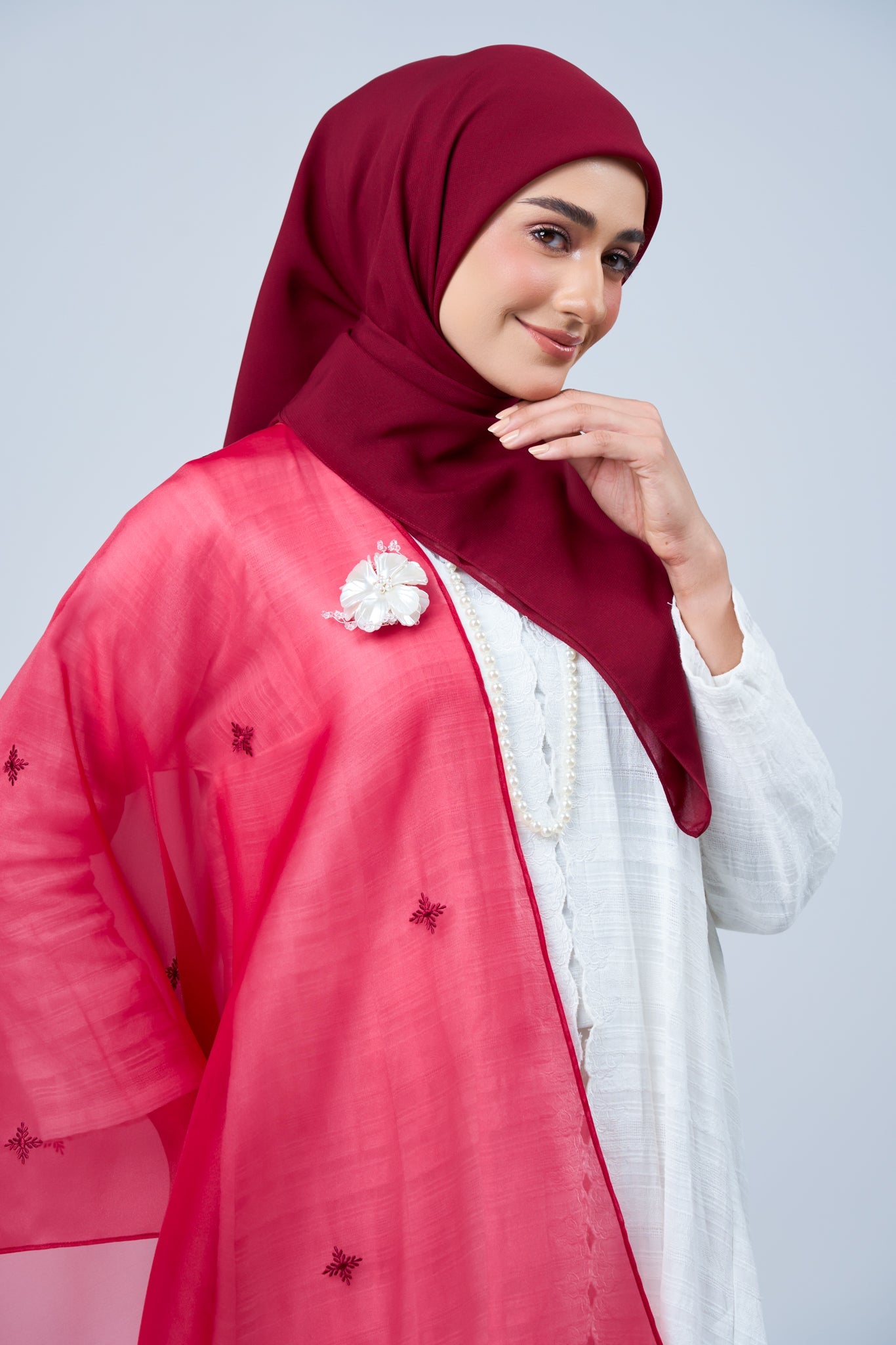 2IN1 Rhea Raya Set in Mawar [Maroon]