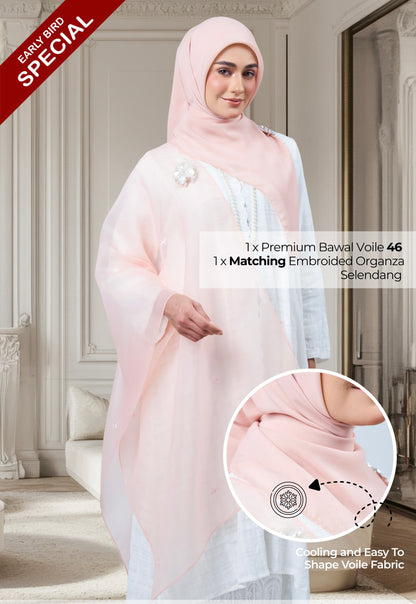 2IN1 Rhea Raya Set in Ayu [Salmon Peach]