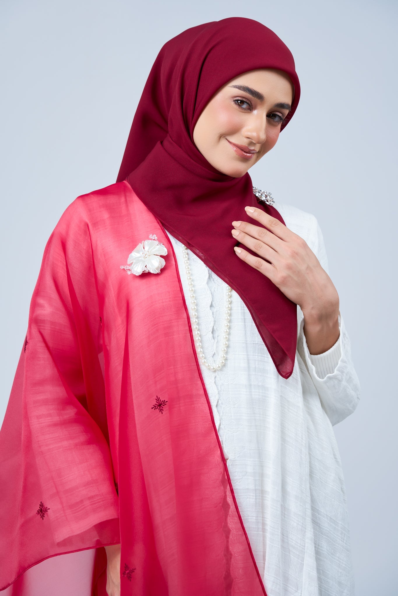 2IN1 Rhea Raya Set in Mawar [Maroon]