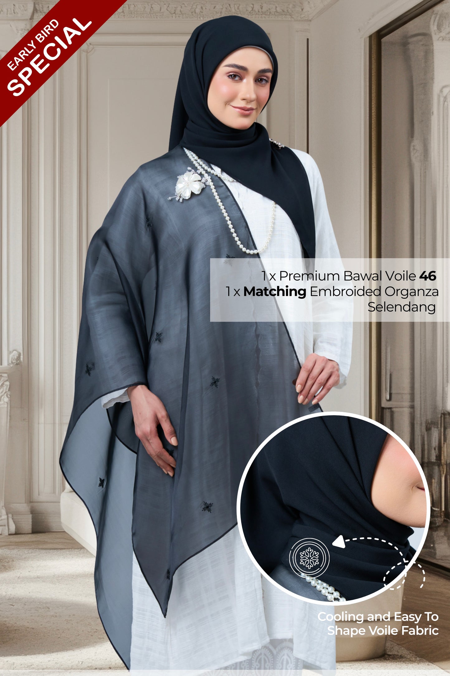 2IN1 Rhea Raya Set in Cempaka [Classic Black]
