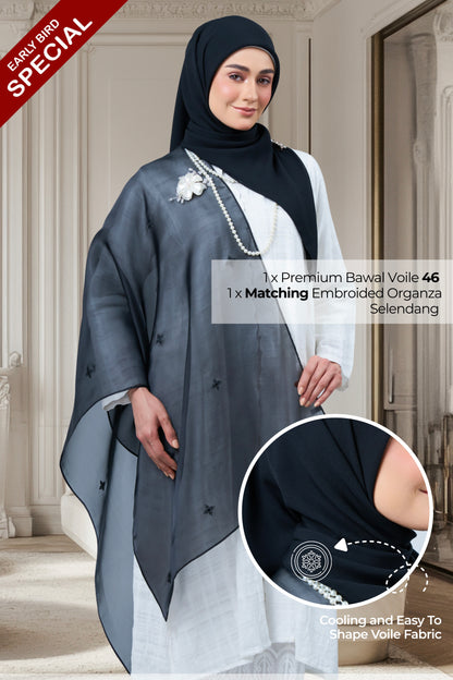 2IN1 Rhea Raya Set in Cempaka [Classic Black]