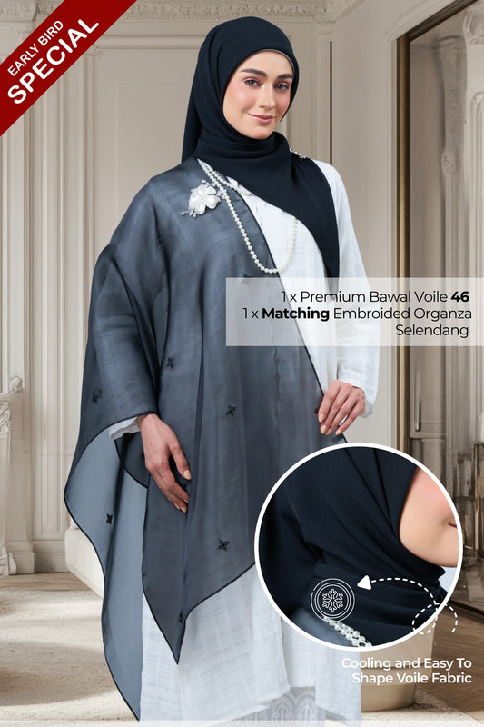 2IN1 Rhea Raya Set in Cempaka [Classic Black]