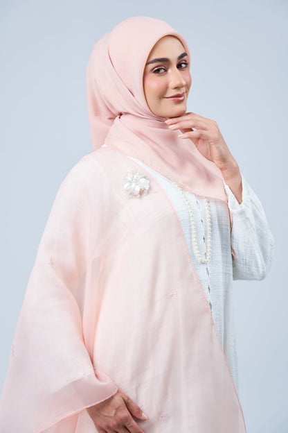 Selendang Rhea Raya Set in Ayu [Salmon Peach]