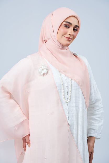 Selendang Rhea Raya Set in Ayu [Salmon Peach]