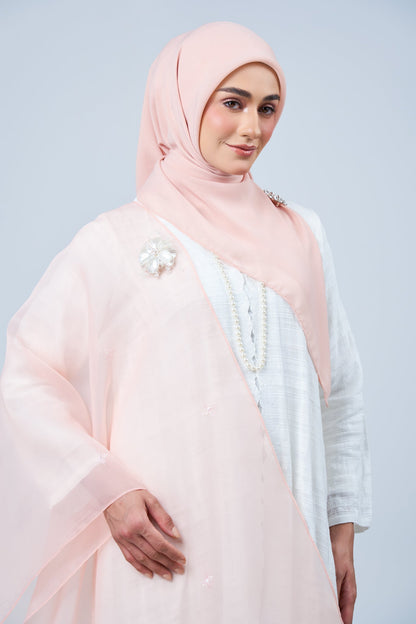 Selendang Rhea Raya Set in Ayu [Salmon Peach]