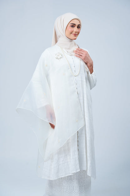 Selendang Rhea Raya Set in Kaseh [Oatmilk]