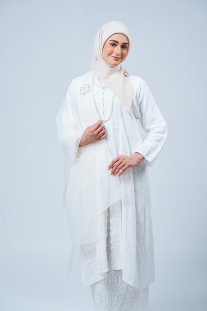 Selendang Rhea Raya Set in Kaseh [Oatmilk]