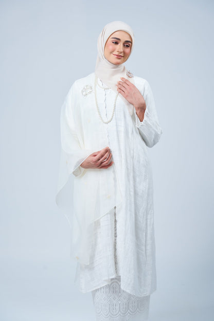 Selendang Rhea Raya Set in Kaseh [Oatmilk]