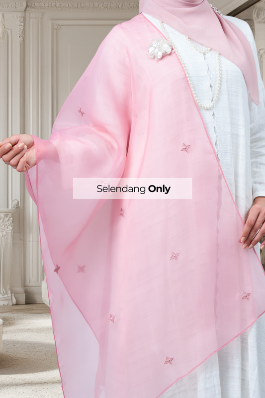 Selendang Rhea in Seroja [Dusty Pink]
