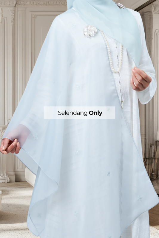 Selendang Rhea in Embun [Light Tiffany]