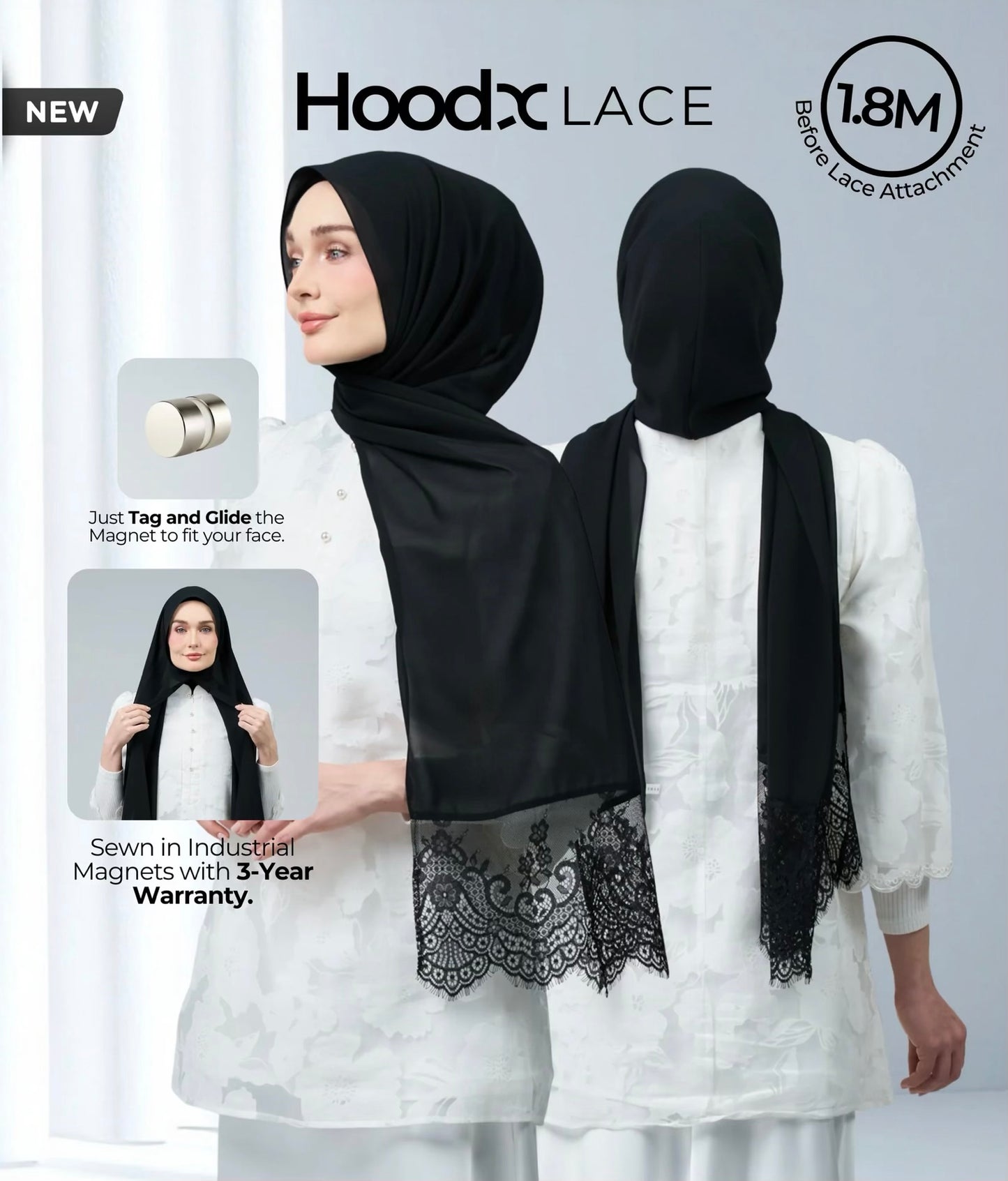 HoodX Lace in Classic Black