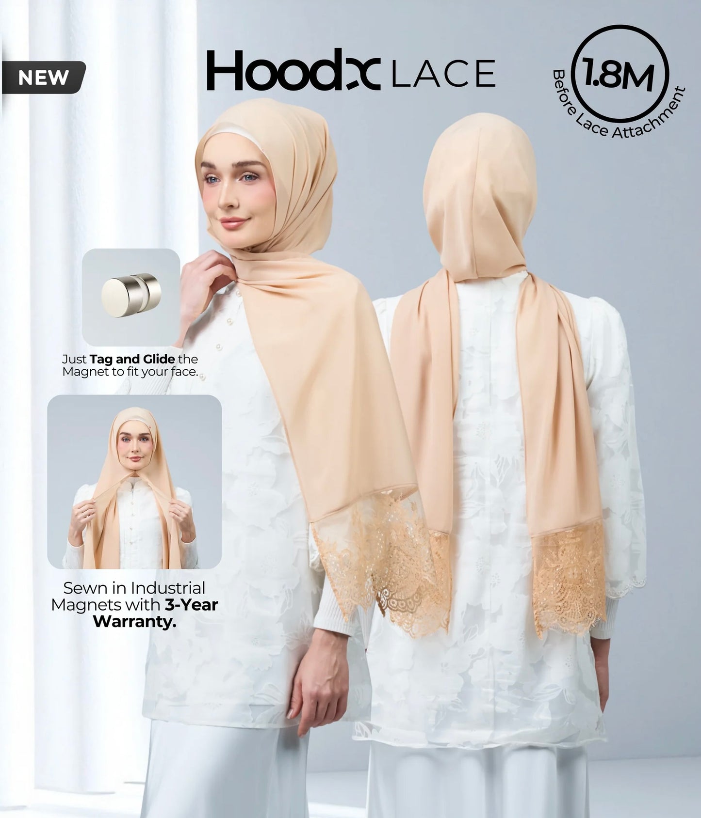 HoodX Lace in Warm Nude