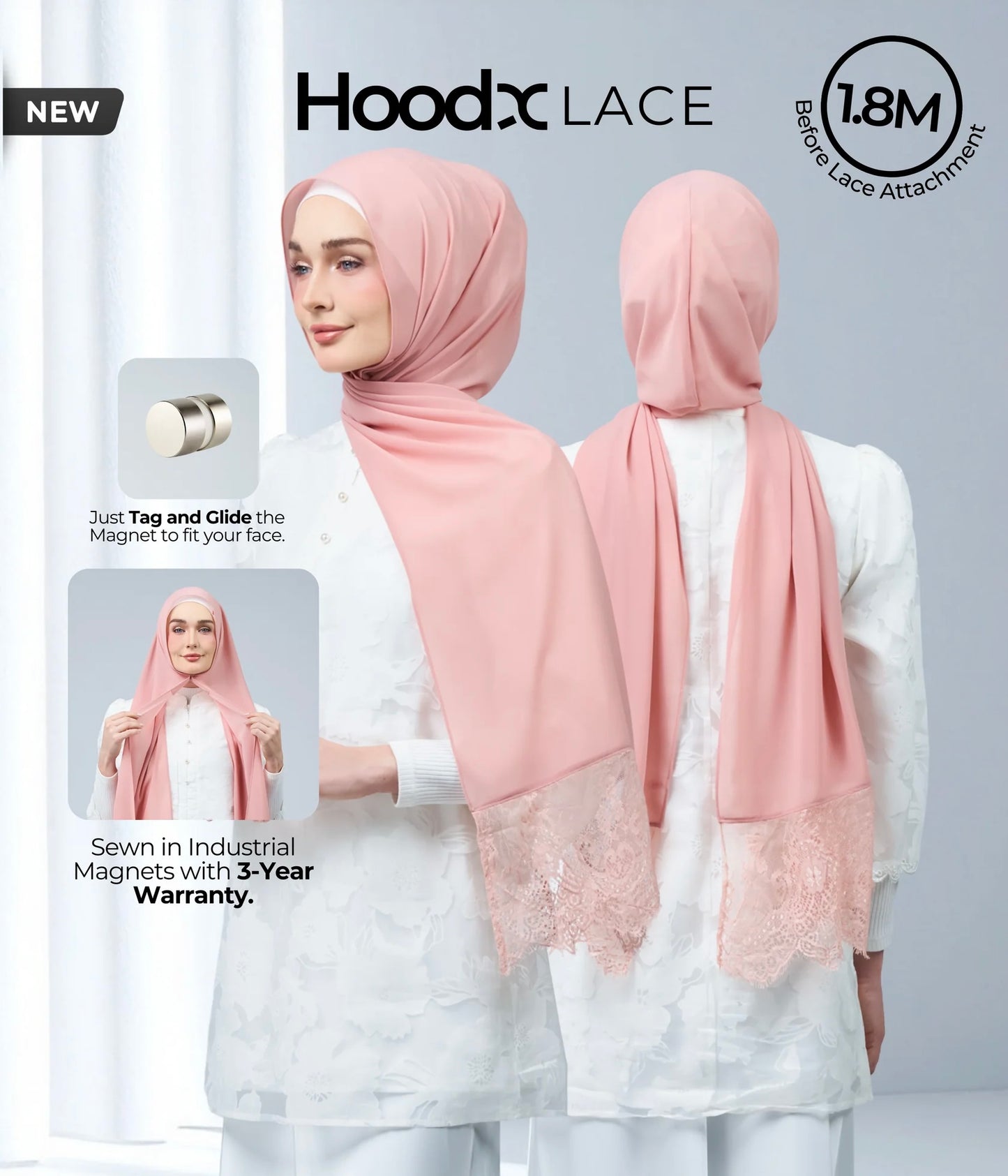 HoodX Lace in Oyster Pink