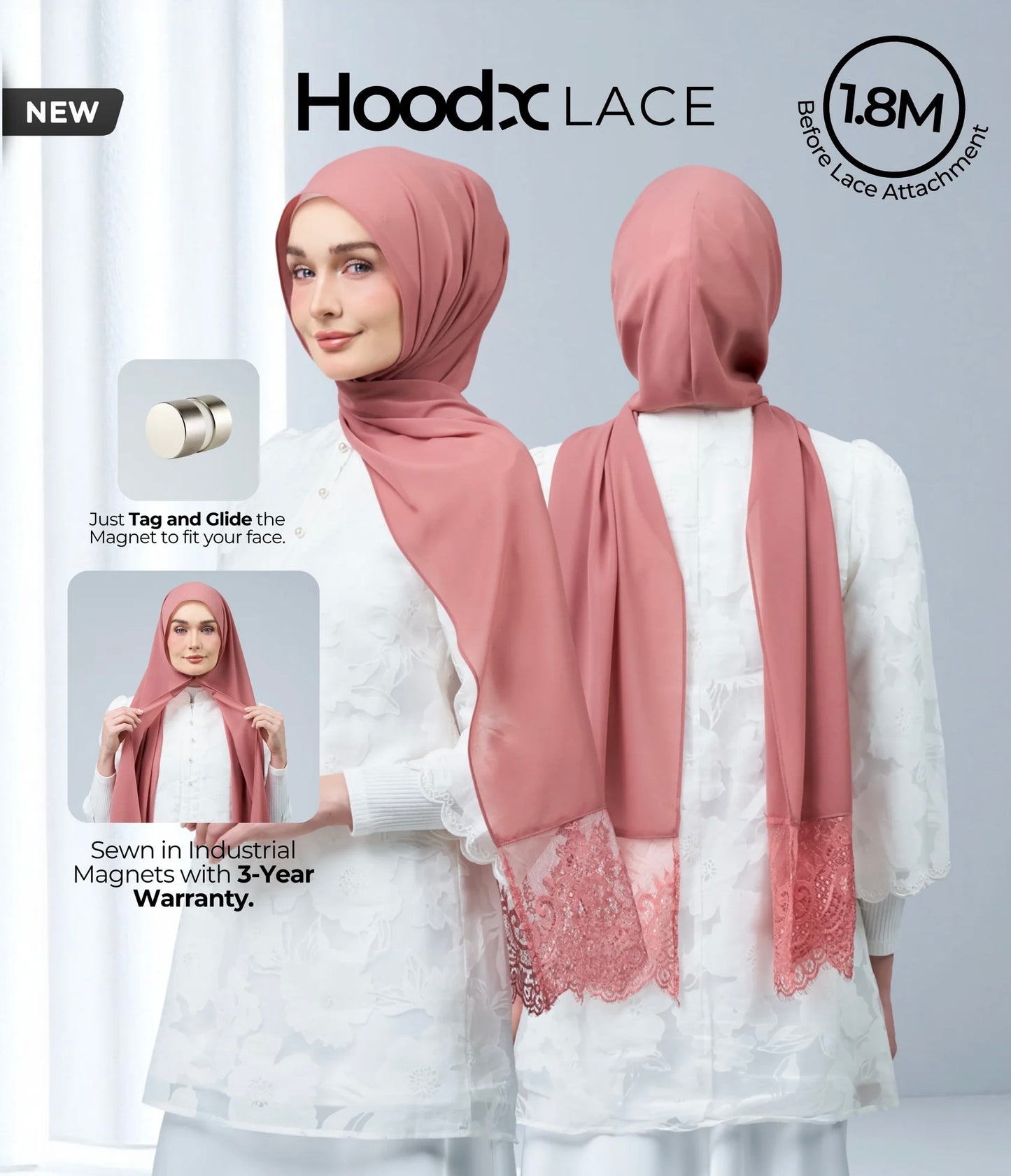 HoodX Lace in Turkish Rose